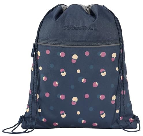 coocazoo Turnbeutel „Bubble Dreams”, blau, mit Reißverschlussfach und Kordelzug, reflektierende Elemente, Schlaufen zur Befestigung am Schulrucksack, 10 Liter, ab der 3. Klasse