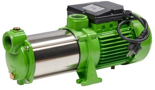 CHM GmbH® Kreiselpumpe 380 Volt 1,5 KW Gartenpumpe Edelstahl 10200 L/h, Förderhöhe 65 Meter und 6,5 Bar Druck Wasserpumpe