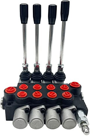 PreAsion Hydraulic Control Valve 4 Spool Max Flow 13GPM Four Way Reversing Valve 4500 PSI for Small Tractors,Tractors Loaders,Log Splitters