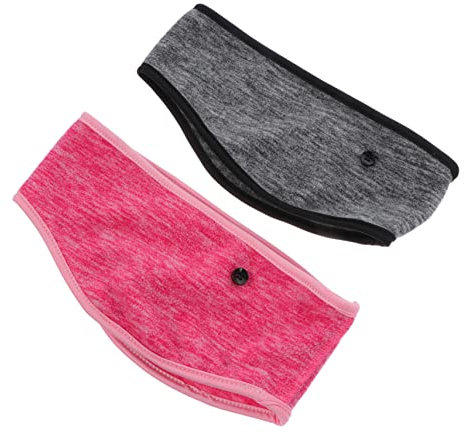 Toddmomy 2stücke Atmungsaktive Stirnbänder Mit Knöpfen Für Und Damen Wärmende Haarbänder Für Outdoor-aktivitäten Sport Und Fitness Im Herbst Winter Und Winddicht