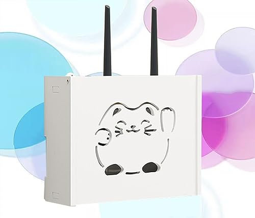 Support Box Internet Tableau Electrique Rangement Boîte Mural Téléphone Mural Boîte Etagere Murale Blanche,A-22x20x8.5cm