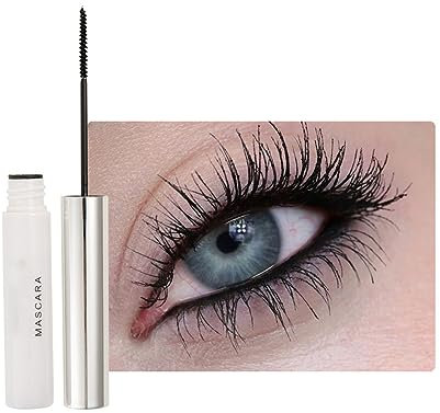 2PCS Wasserfeste Wimperntusche Eyelash Primer, farbenfrohe Fiber Extra Long Voluminous Lash Mascara, Volumen, Schwung, Verlängerung & Smudge Free Mascara (01# Black)