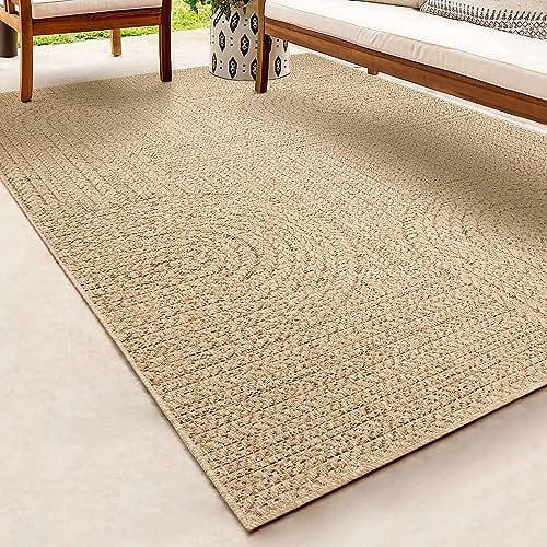 the carpet Kansas - robuster In- und Outdoor Teppich im natürlichen Jute-Look, wetterfest, geeignet für Terrasse und Garten, 80 cm Rund