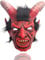 REVYV Halloween Luzifer Latex Maske Horn Teufel Gruseliger Dämon Krampus Ziege Kopfbedeckung Cosplay Kostüm Requisiten für Erwachsene