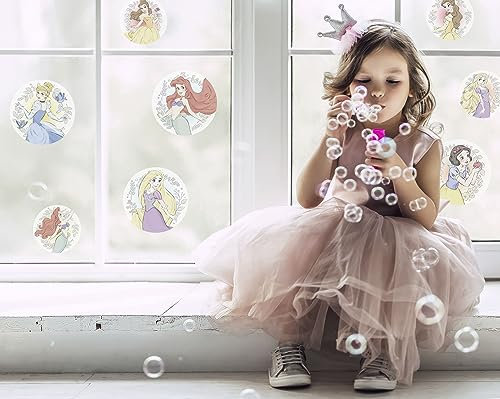 Fenstersticker - Princess Stardust Bubbles - Größe 30 x 30 cm, 2 Bogen - Fensterbild, Kinderzimmer, Kinderzimmerfenster, Disney, Bunt