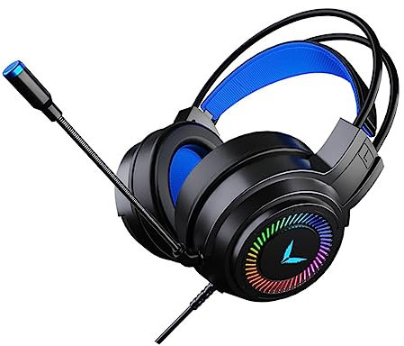 Homoyoyo Gaming Headset with Mic 3.5mm 7.1 Channel ABS 50mm Driver Black