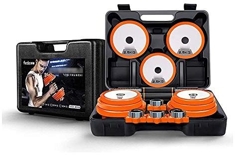 UsmAsk Verstellbare Gewichte, Kurzhantel-Set für Herren, Heim-Gewichtskessel, abnehmbares, umweltfreundliches Langhantel-Kombinationsset, Größe: 20 kg, Farbe: Orange