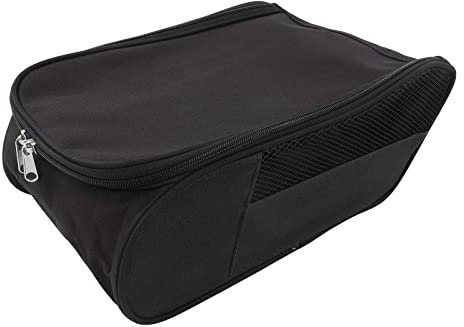 POENVFPO Golf-Schuhtasche, Tragbar, Staubdicht, Atmungsaktiv, mit Reißverschluss, Schuh-Tragetaschen, Herren und Damen, Golf-Schuh-Aufbewahrungstasche für Reisen (Black)