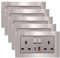 5 Pack CNBINGO Stainless Steel Double Socket with USB C Fast Charging, 20W USB-A and Type-C, Double Switched Electric Power Socket, White Stainless Steel Panel Wall Outlet
