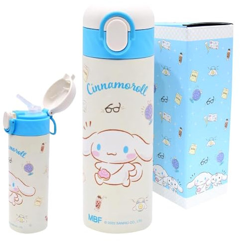 Cinnamoroll Botella Termica Taza térmica para niños Botella de agua para Niños Reutilizable Térmica de Acero Inoxidable con Doble Aislamiento,Botella Agua Acero Inoxidable Niños 420ml -A