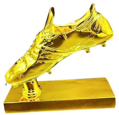 Harilla Trophée de Football Trophée de Football Statue décorative Cadeaux pour Les Fans Figurine de trophée en résine pour la décoration de la, Base en Or