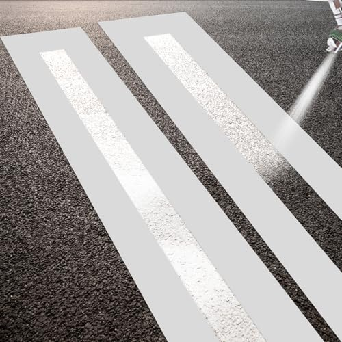 4 x 108 Zoll Parkplatzlinien-Schablone, 2 Stück Silikon faltbare wiederverwendbare Linien-Schablone zum Bemalen von Parkplatz- und Gehweglinien für Asphaltbeton-Gehweg