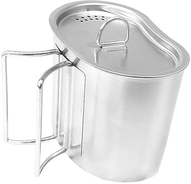 LIbgiubhy Taza de camping con tapa, 700 vasos de acero inoxidable, taza de café de agua con vaso plegable de acero inoxidable