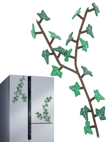 Ivy Fridge Magnet with Articulating Stems, Printed Magnets for Fridge, Plant Refrigerator Magnets for Fake Ivy, Funny Fridge Magnets, Strong Magnetic Fridge Decoration