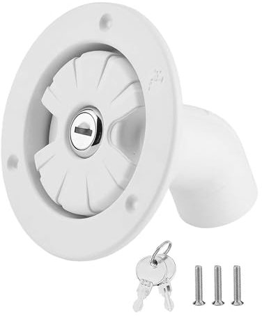Flaconi Wassertankdeckel Wohnmobil,Tankdeckel Wassertank,Tankdeckelverschluss mit 2 Schlüssel,Wohnmobil-Wassereinspritzanschluss,Geeignet für Wohnmobilen,Wohnwagen,Anhängern usw (Weiß)