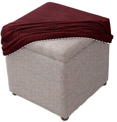 MCNDSI Fußhocker Quadratisch 40x40/50x50 Hockerbezug Stretch Ottoman Cover Ottomane Schonbezug Hocker Hussen für Fußhocker Stretch Ottomane Abdeckung Hocker Protector Hockerabdeckung(N,30x30cm)