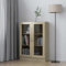 Myheimly Vitrinenschrank mit viel Stauraum, Beistellschrank für Schlafzimmer Wohnzimmer Büro, Büroschrank Schrank, Eichen-Optik Holzwerkstoff Sonoma-Eiche 82,5x30,5x115 cm Holzwerkstoff
