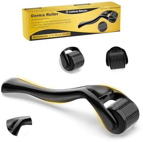 Dermaroller - Rodillo de microagujas para el crecimiento del cabello, 0,5 mm, 540 agujas, rodillo Derma para el crecimiento del cabello, tratamiento de pérdida de cabello, cicatrices de acné y