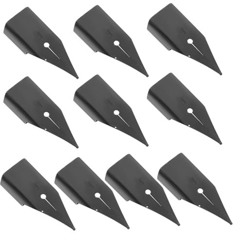 VILLFUL Ersatzfedern für Füllfederhalter 0, 5mm Edelstahl Schwarz 10 Stück