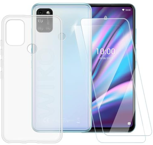 Coque TPU Imprimée + Lot de 2 Vitres Trempées Compatible avec Wiko View 5, Coque Artistique Fine Antichoc, Résistante aux Rayures, Protection Complète