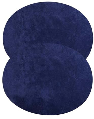 2 Flocked Iron-On Cloth Patches Elbow or Knee Patches Denim Jeans Inside and Outside Patches Iron-On Patches for Garments Jacket Repair and Garment Repair 14×11cm Dark Blue