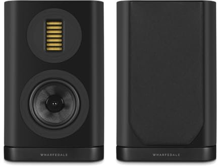 Wharfedale EVO 5.1 Bookshelf Speakers (Pair) – 5″ Woven Kevlar Woofer, 35 × 70 mm AMT Tweeter, Bass‑Reflex, Walnut (Black)