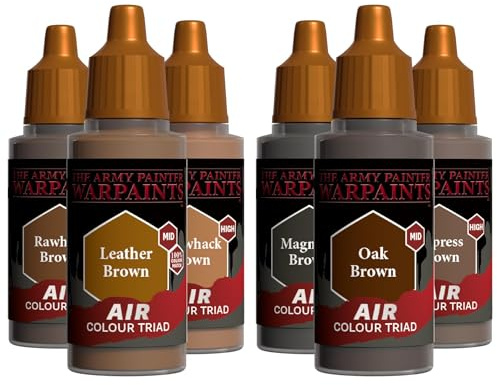 The Army Painter, Air Triads Neutral Brown, 6 x 18 ml, aérographe | Peintures acryliques pré-diluées pour aérographe, pour figurines D&D et Warhammer