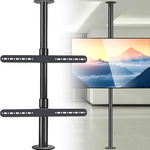 Soporte giratorio de suelo para TV con movimiento completo de 360° para pantallas de 37 a 75 pulgadas, ideal para paredes divisorias y soportes de techo