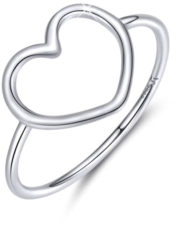 SOUTHPLUS Eternity Anelli Donna Argento 925 con Cubica Zirconia, Cuore Anello, Anello Eternity Matrimonio Argento Gioielli