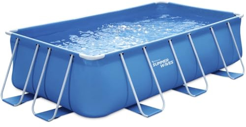 Piscina tubolare rettangolare Flora - 4 x 2 x 1 m - Blu