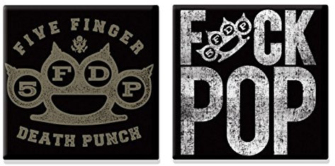 Five Finger Death Punch 2 x Kühlschrankmagnet band logo Nue offiziell Gift set One Size