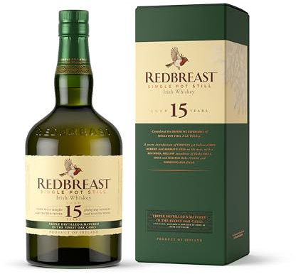 REDBREAST - 12 ans Single Pot Still Whiskey - Notes de Cassis & d'épices douces - A déguster pur - 40% Alcool - Origine : Irlande - 70 cl