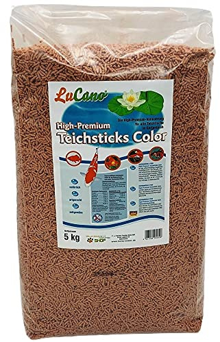 LuCano 5 kg Teichsticks Color High-Premium Fischfutter | Teich Sticks Mischung für gesunde und farbenfrohe Fische
