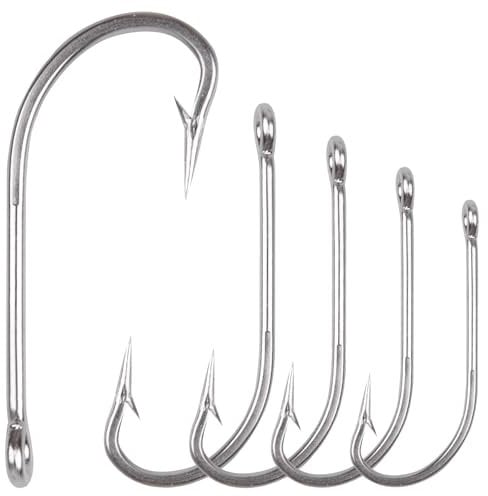 Stainless Steel Saltwater Fishing Hooks-50pcs/lot 34007 Extra Strong O'shaughnessy Forged Long Shank Fishing Hooks (3/0_50pcs)
