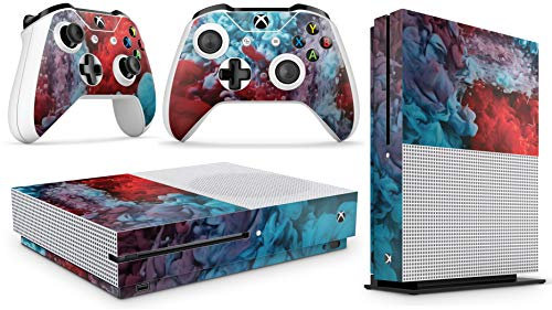 giZmoZ n gadgetZ GNG Xbox One S Konsolen-Gehäuseaufkleber, Motiv: Colour Explosion inklusive 2er-Set mit Aufklebern für Controller