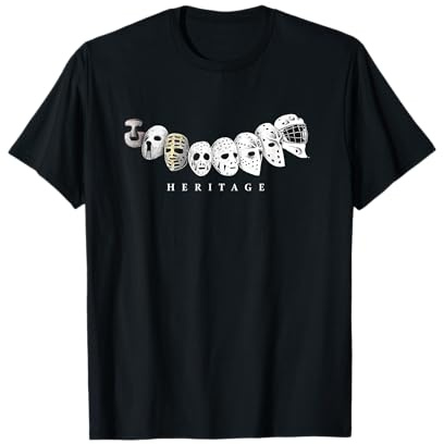 Ice Hockey Goalie Evolution Vintage to Modern Masks T-Shirt, Men, Black, 3X-Large