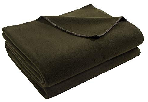 Zoeppritz Decke in der Farbe: Dunkelgrün, aus 65% Polyester, 35% Viscose hergestellt, Größe: 160x200 cm, 103291-690-160x200