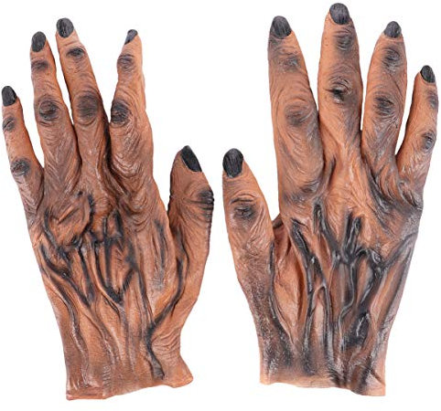 PRETYZOOM 1 Paar Schädel-handschuhe Gruselige Halloween-handschuhe Halloween-werwolf- Schreckliches Kostüm Zombies Requisiten Vinyl Bilden