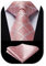 HISDERN Krawatte Rosa Herren Formelle Klassische Karierte Krawatten mit Einstecktuch Hochzeit Herrenkrawatte und Taschentuch Set für Männer