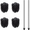 Tête de Brosse de Toilette, Jeu de Têtes de Brosse de Rechange avec 2 Manches en Acier Inoxydable, 4 Pièces, Noir