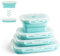 Virklyee 4 PCS Recipientes de Silicona Plegable Fiambrera de Silicona Plegable de Silicona Recipientes para Alimentos Contenedores de Almacenaje de Silicona Plegable Ahorro de Espacio(Azul o2)