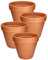 Kotarbau® Lot de 4 pots en terre cuite avec bord de 11 cm pour intérieur et extérieur, pot de plantes, balcon ou jardin, céramique non émaillée