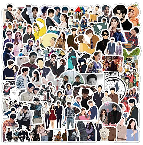64Pcs Kdrama Merch Stickers Pack, Kpop Album Idol Poster Vinyl Waterproof Decals for Water Bottle,Laptop,Phone,Skateboard,Scrapbooking,Journaling Choice for Adults Fans for Party Favor Decor