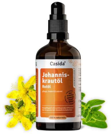 Casida® Olio di erba di San Giovanni – Olio di Iperico - Olio rosso riscaldante e lenitivo per massaggi e frizioni – 100 ml (100 ml)