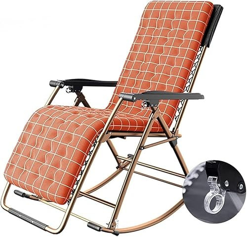Sonnenliegen Schaukelstuhl Liege, Kleiner Wohnungsbalkon Home Back Chair Korbsessel, klappbarer Freizeitstuhl für ältere Menschen, Zero Gravity Reclining Beach Sun Lounger, Heavy D
