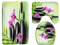 KAYLRE Badematte-Set Rutschfeste Teppiche Rutschfeste Matte 3 teile / satz Zen Garten Badezimmer Matte Grün Bambus Stein Blume Pflanze Blatt Wasser Landschaft Spa Badewanne WC-Teppich 40x60cm