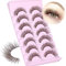 JIMIRE Brown False Eyelashes with Clear Band Fluffy 6D Eyelashes Brown Colored Lashes Natural Look Like Eyelash Extensions Soft Faux Mink Strip Eyelashes 7 Pairs Pack