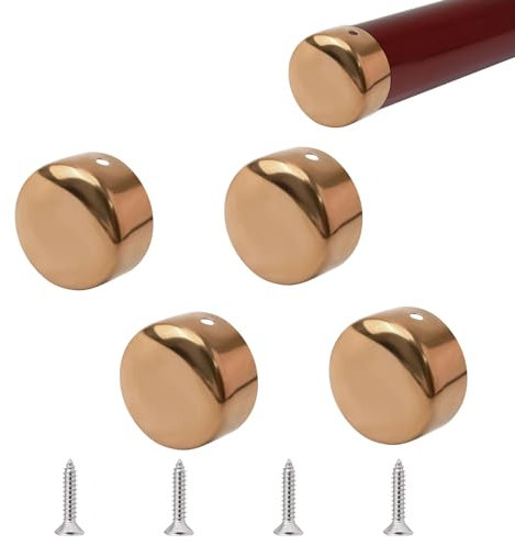 UFURMATE Handlauf-Endkappe, 4PCS Edelstahl Runde Handlauf-Endkappen Treppenstufen Handlauf-Endabdeckung Handlauf-Beschläge für 50-mm-Durchmesser Handlauf (Roségold)