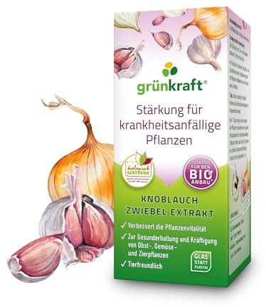 Grünkraft Extracto de ajo y cebolla, 200 ml, concentrado para solución de pulverización de hasta 40 l, incluye vaso medidor, fabricado en Austria
