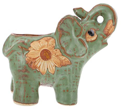 SEWOART Ceramic Elephant Shaped Plant Pot for Succulents Breathable Pottery Pot Drainage Hole Desktop Home Decoration Suitable for Office and Living Room